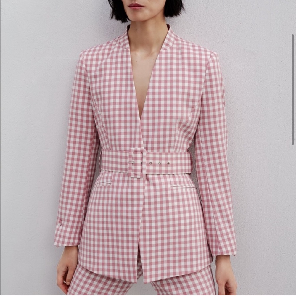 NWT ZARA gingham blazer - Picture 1 of 11